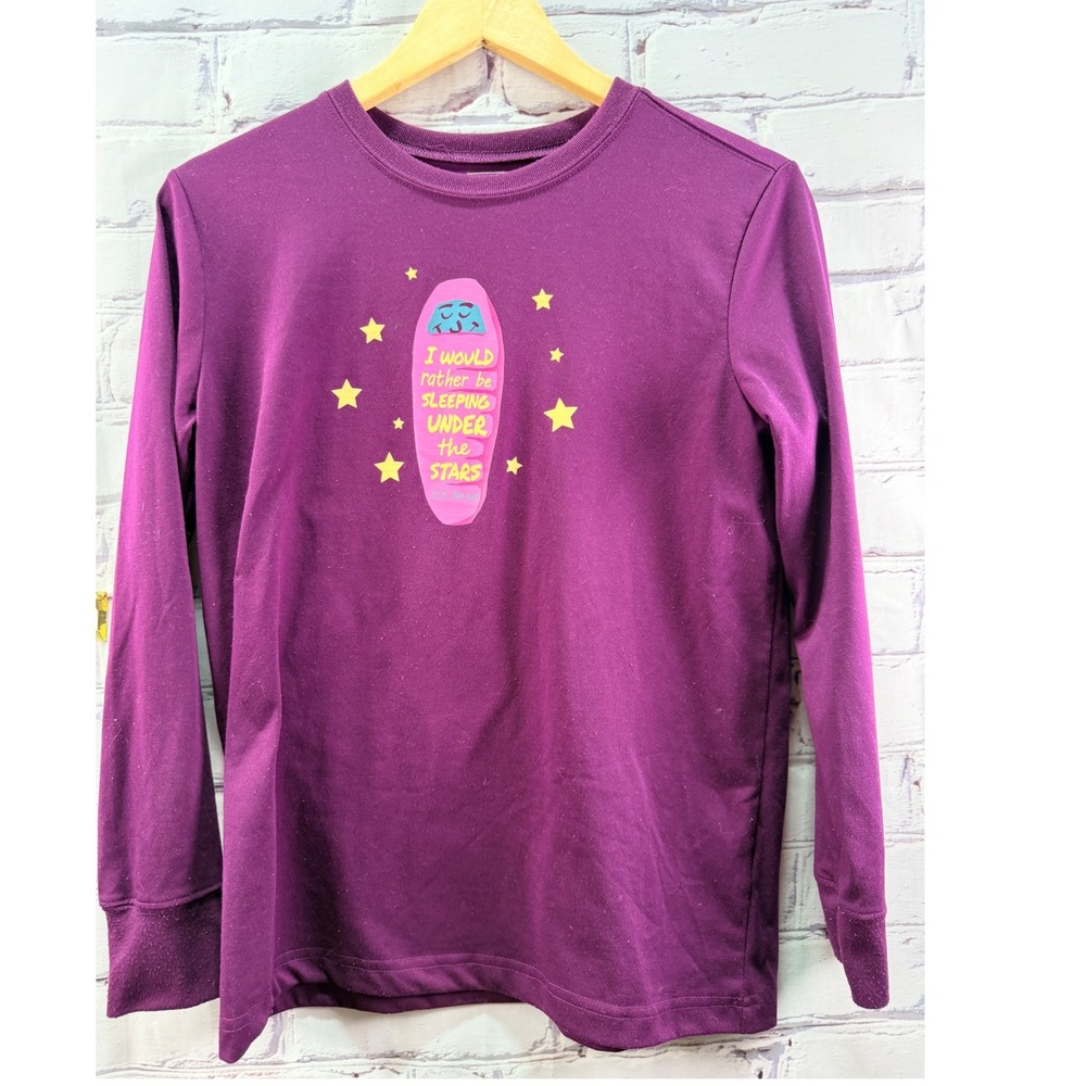 L.L. Bean Graphic Top Tween XL 18  Purple Under the Stars Pajama Lounge Shirt